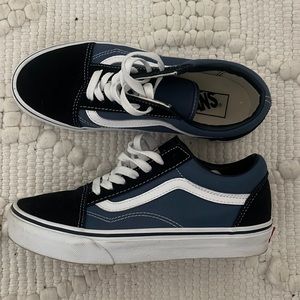 WORN 1 TIME blue and black classic vans